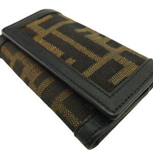 FENDI Key holder Black brown Women Authentic secondhand
